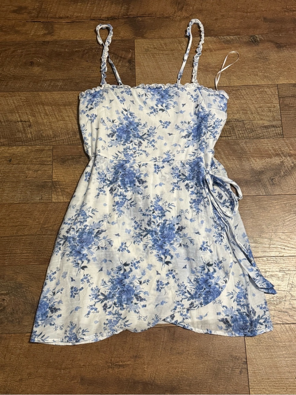 Mi Ami Blue Floral Wrap Sundress